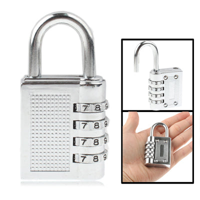 4 Digit Resettable Combination Security Travel Lock(Silver)