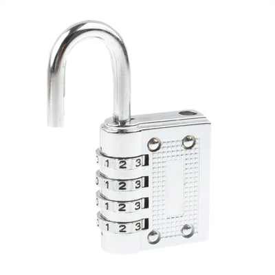 4 Digit Resettable Combination Security Travel Lock(Silver)
