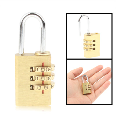 3 Digit Copper Resettable Combination Security Travel Lock