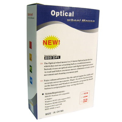 800dpi USB Optical wheel Mouse