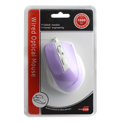 1600dpi USB Optical Mouse (Purple)