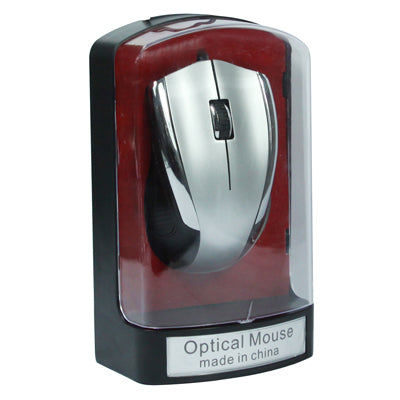 USB Optical Mouse, Plug and Play (Silver)