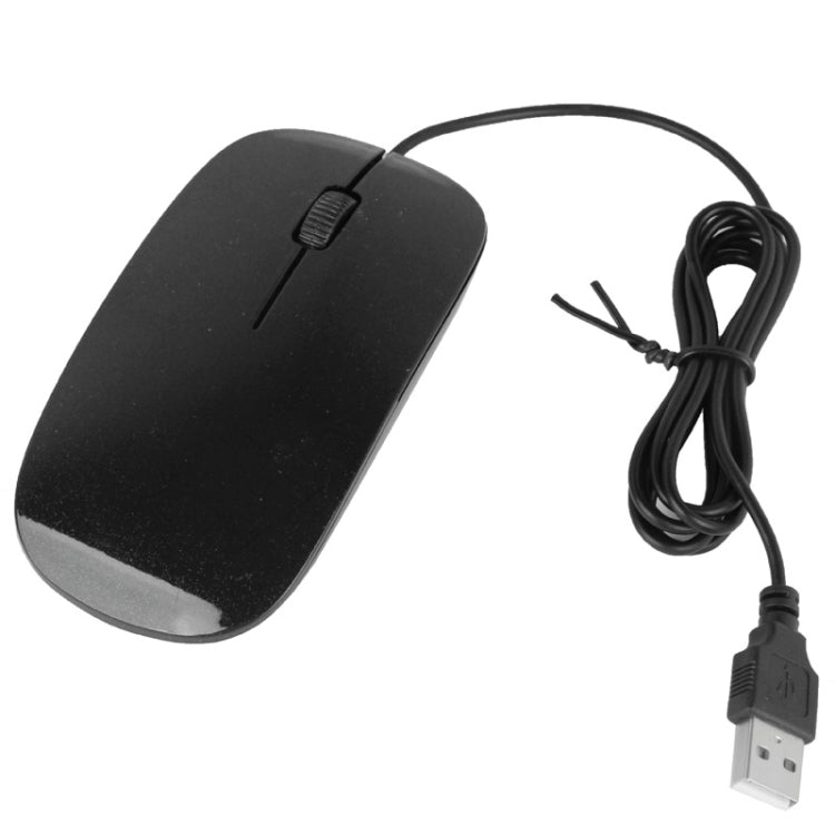 High Quality Wired Ultra-thin 1200DPI Optical Mouse, Plug and Play(Black)