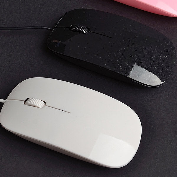 High Quality Wired Ultra-thin 1200DPI Optical Mouse, Plug and Play(Black)