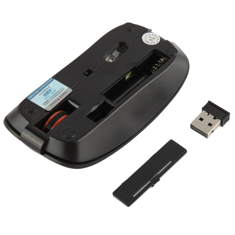 Solar Power 2.4GHz DPI Wireless Optical Mouse with USB  Receiver(Black)