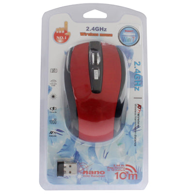 2.4 GHz 800~1600 DPI Wireless 6D Optical Mouse with USB Mini Receiver, Plug and Play, Working Distance up to 10 Meters