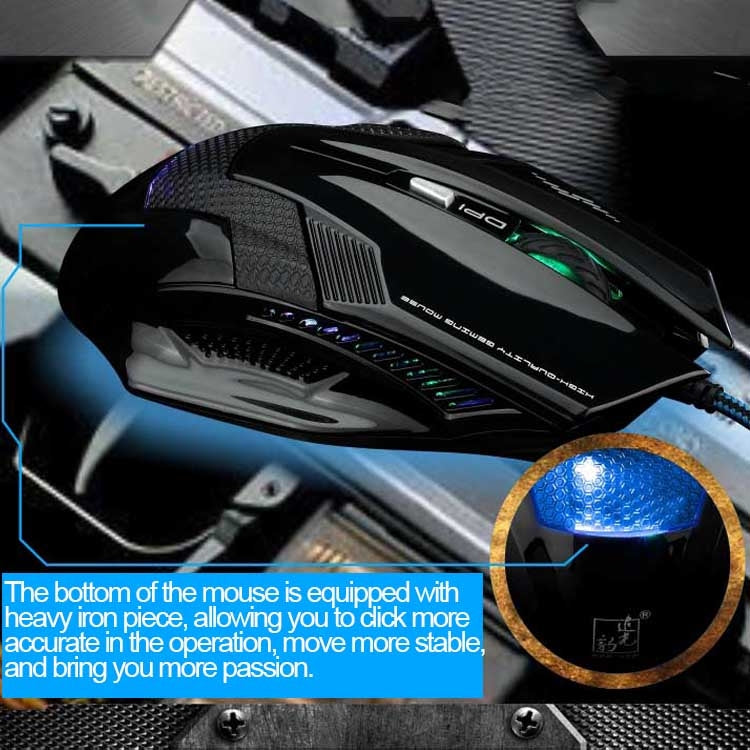 G3 800 / 1200 / 1600 / 2000 DPI High Speed Wired USB 6D Gaming Optical Mouse with LED Backlight (Retro Copper)