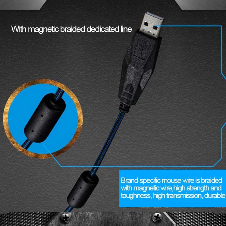 G3 800 / 1200 / 1600 / 2000 DPI High Speed Wired USB 6D Gaming Optical Mouse with LED Backlight (Retro Copper)