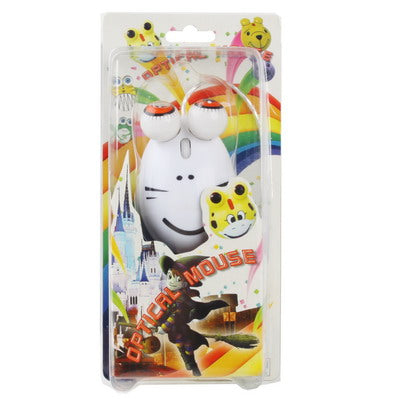 Frog Style 800DPI 3D Cartoon USB Optical Mouse(White)