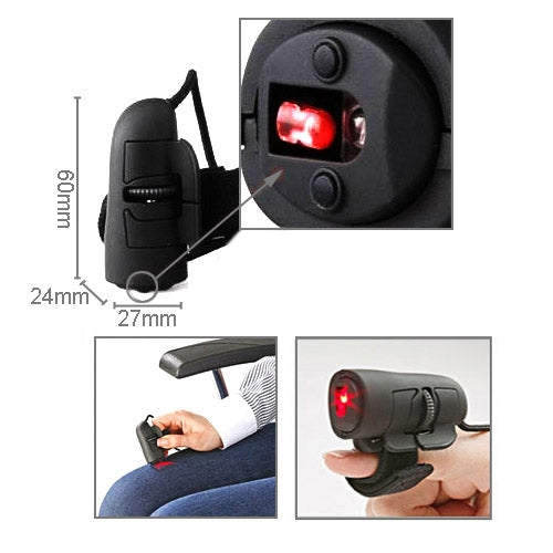 Mini 3D Optical USB Finger Mouse(Black)