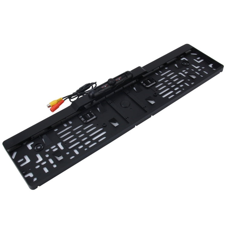 European Car License Plate Frame Rear View Camera, Size: 52.8cm x 12.6cm(Black)