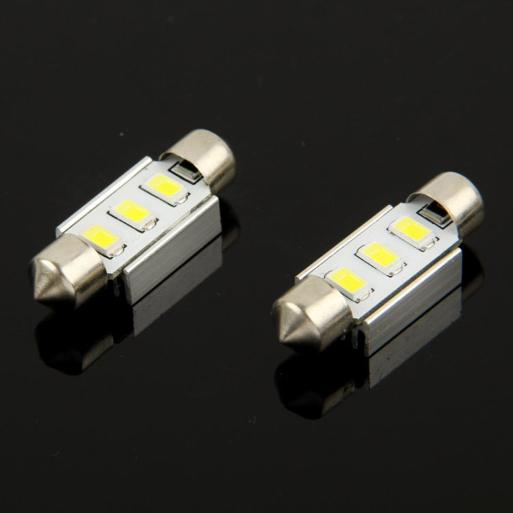36mm White 3 LED 5630 SMD CANBUS Car Signal Light Bulb (Pair)