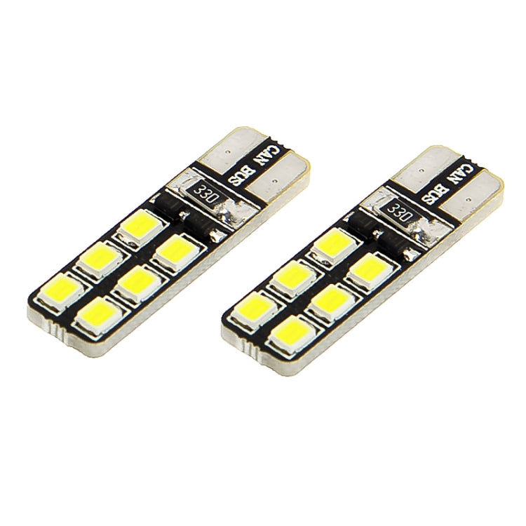 1 Pair T10 White 12 LED 2835 SMD CANBUS Car Signal Light Bulb