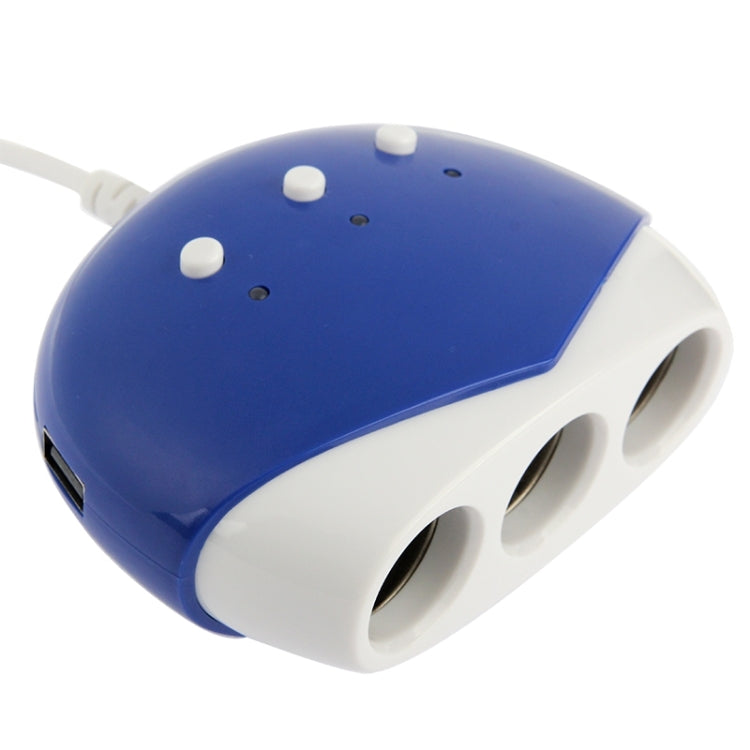 3 Igniting Holes Car Cigarette Socket with 2 USB Ports Car Charger