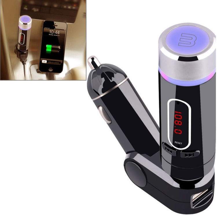 FM28B Detachable Bluetooth Car FM Transmitter with Remote Control, Support TF Card Music Play / BT Hands-free Answer Phone