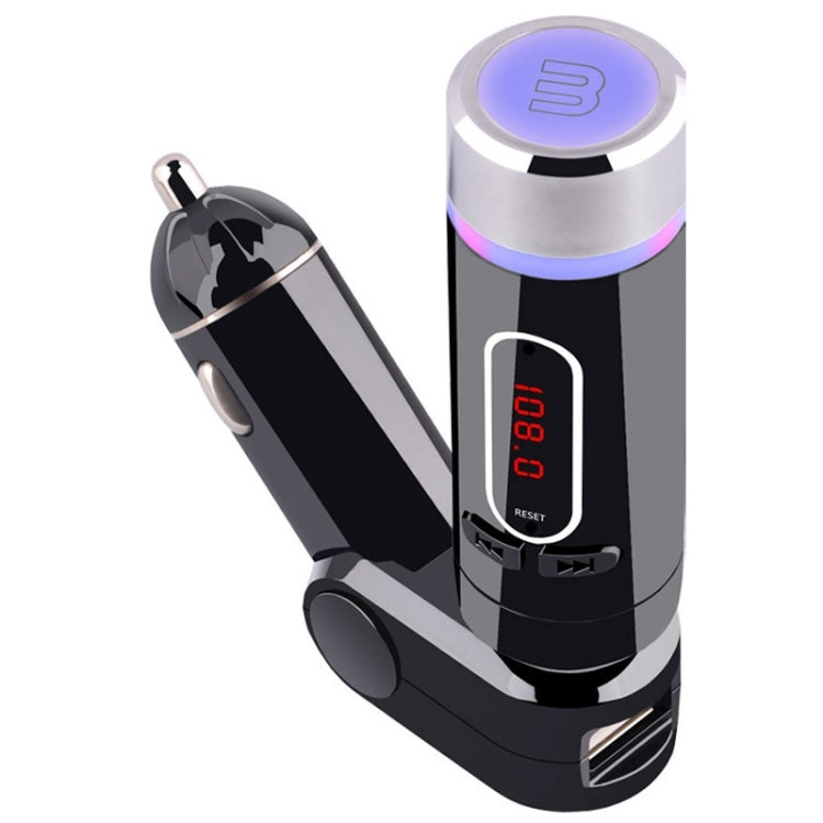 FM28B Detachable Bluetooth Car FM Transmitter with Remote Control, Support TF Card Music Play / BT Hands-free Answer Phone