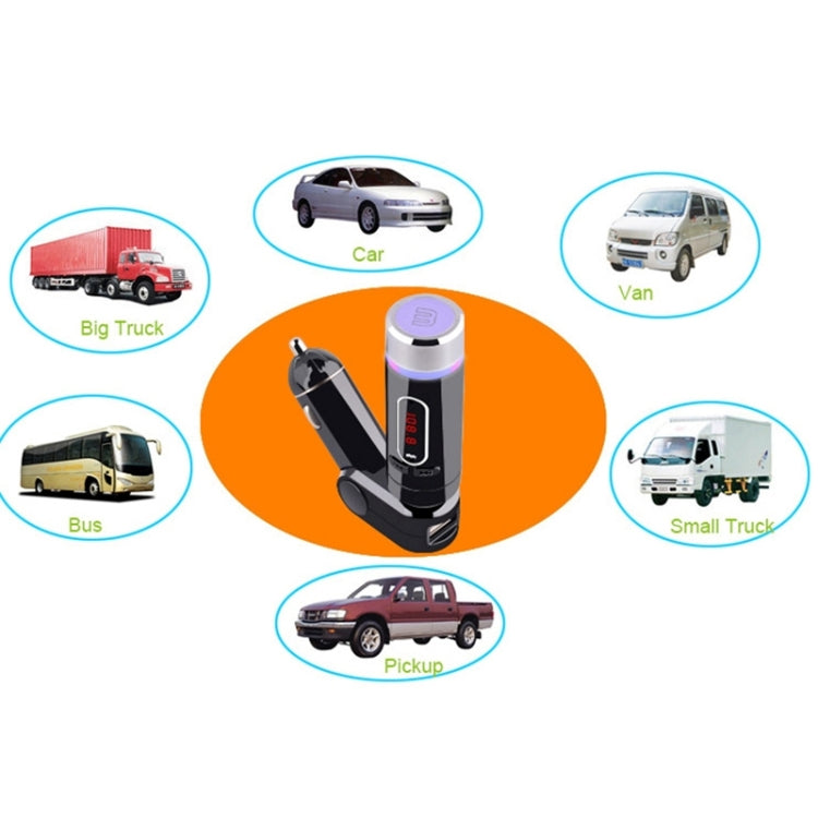 FM28B Detachable Bluetooth Car FM Transmitter with Remote Control, Support TF Card Music Play / BT Hands-free Answer Phone