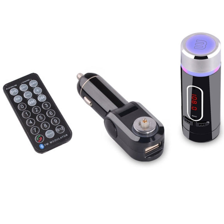 FM28B Detachable Bluetooth Car FM Transmitter with Remote Control, Support TF Card Music Play / BT Hands-free Answer Phone