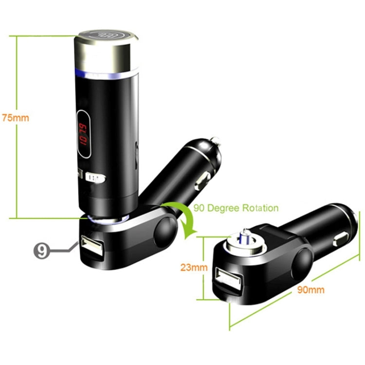 FM28B Detachable Bluetooth Car FM Transmitter with Remote Control, Support TF Card Music Play / BT Hands-free Answer Phone