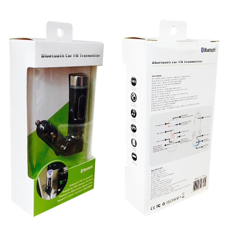 FM28B Detachable Bluetooth Car FM Transmitter with Remote Control, Support TF Card Music Play / BT Hands-free Answer Phone