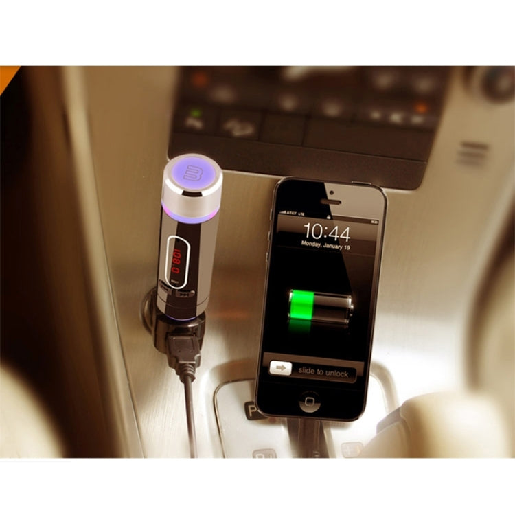 FM28B Detachable Bluetooth Car FM Transmitter with Remote Control, Support TF Card Music Play / BT Hands-free Answer Phone