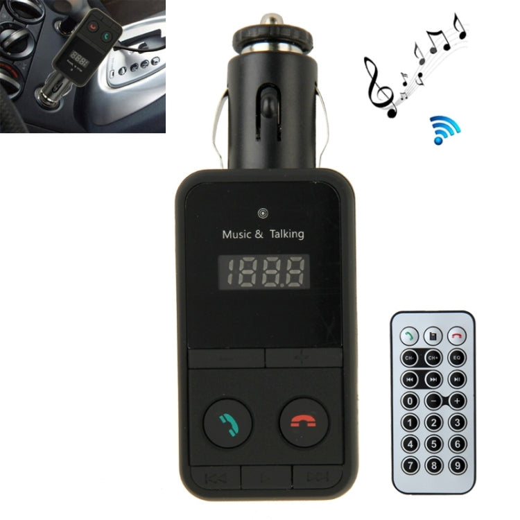 Car Bluetooth FM Transmitter with Remote Control for iPhone 6 & 6 Plus, iPhone 5 & 5C & 5S, Galaxy S6 / S5 / S IV, HTC, Support TF Card Music Play / Hands-free Answer Phone