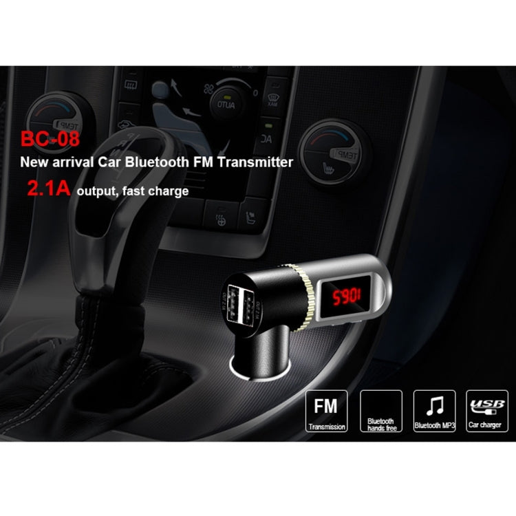Bluetooth Hands-free Kit with 2 USB Port Car Charger, Support Music Play & Hands-free Answer Phone & FM Function