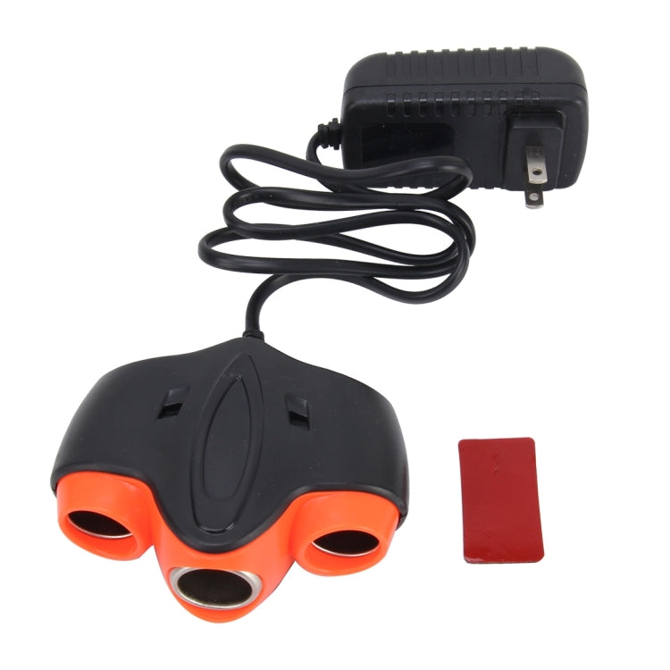 1 to 3 Car Cigarette Socket with 1A USB Port for Charging