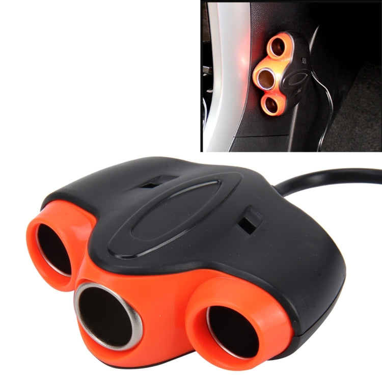 1 to 3 Car Cigarette Socket with 1A USB Port for Charging