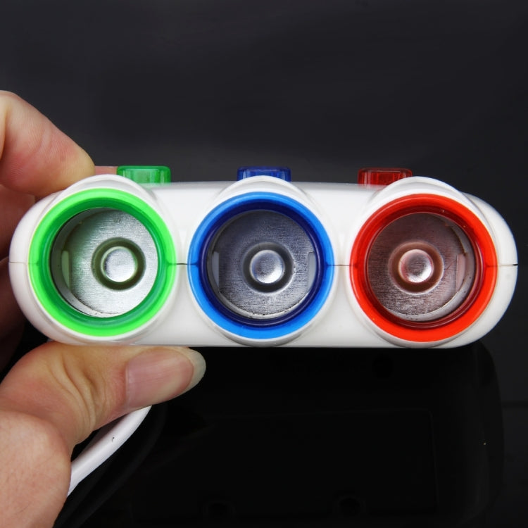 ELENO Y-071 120W / 5V / 3.1A 1 to 3 Car Cigarette Socket with 2 USB Ports for Charging, Cable Length: 80cm