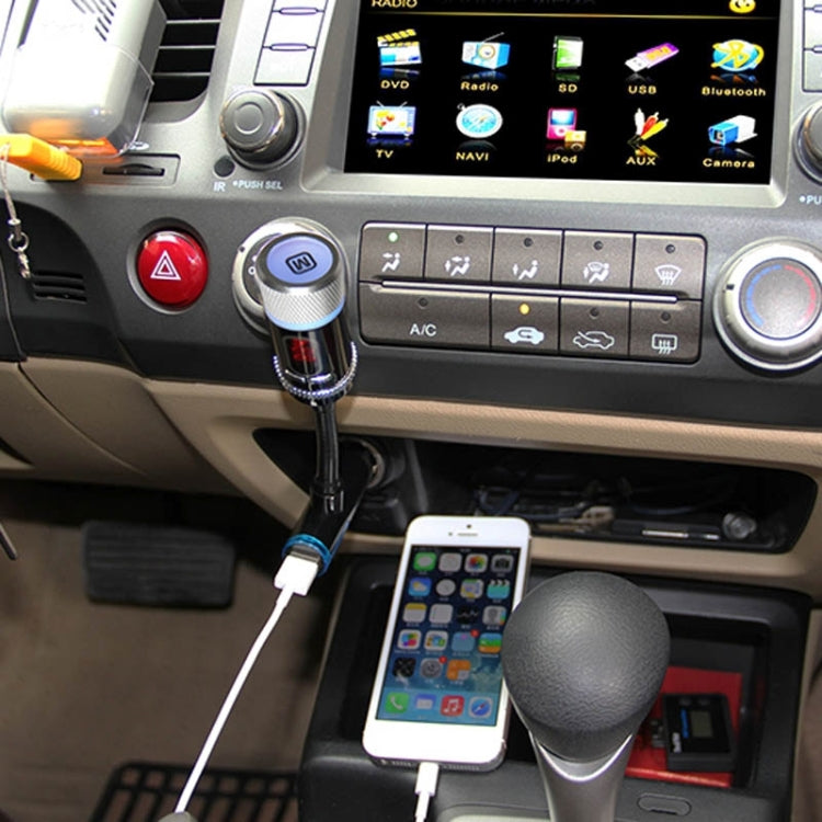 OKIT-F33 Car Bluetooth Hands-free, Support Music Play & Hands-free Answer Phone & FM & Smart Phones Charging Function