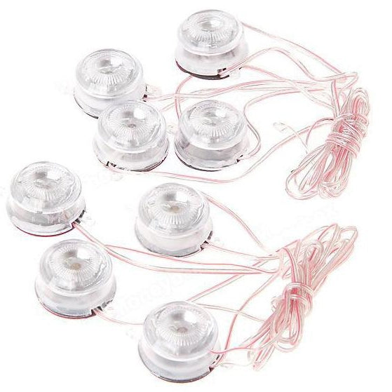 8 LED Undercar Auto Decorative Lamps with Blue Light, Designed for waterproof