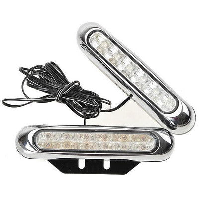 2 x 6 LED Day Light Blue & Red Driving Lamp for Car Truck