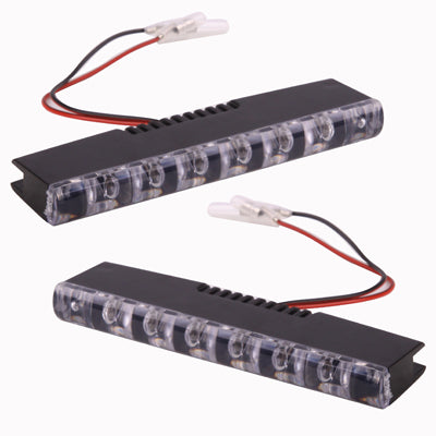 Universal White 6 LED Day Driving Lights for Car (DC 12V)