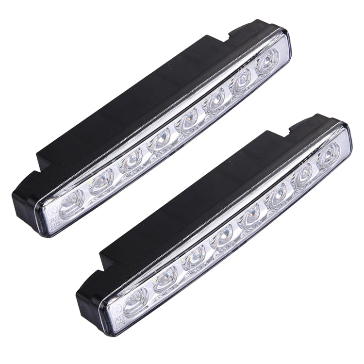 2 PCS Universal White 8 LED Daytime Running Light Kit for Car