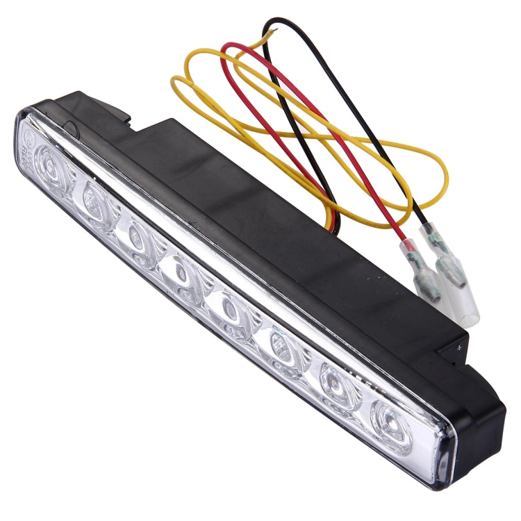 2 PCS Universal White 8 LED Daytime Running Light Kit for Car