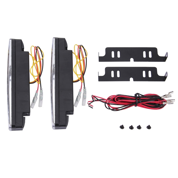2 PCS Universal White 8 LED Daytime Running Light Kit for Car