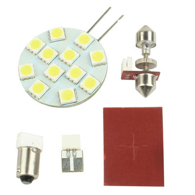 White Light Dome Car Light Bulb, 12 LED 5050 SMD, DC 12V