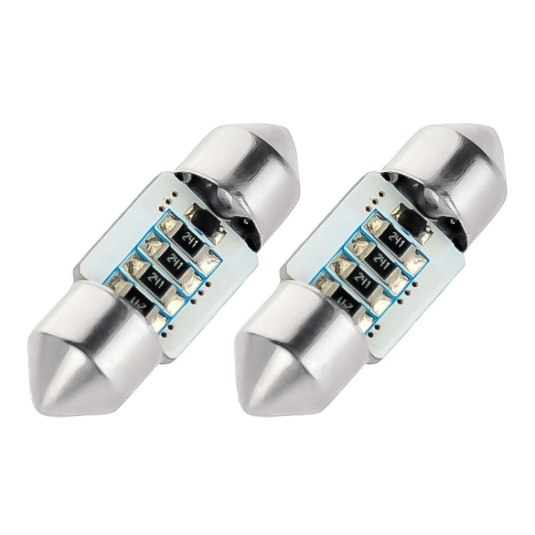 1 Pair 31mm White 6 LED Reading Light Car Bulb(White Light)