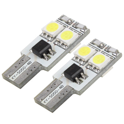 T10 White 4 LED Car Signal Light Bulb (Pair)