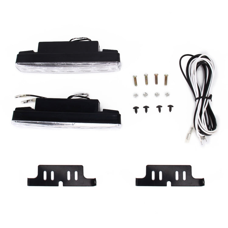 2 PCS 5 LED White Light Daytime Running Light Lamp for Car(Black)