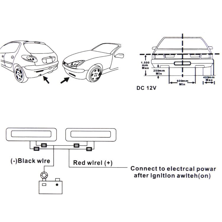 2 PCS 5 LED White Light Daytime Running Light Lamp for Car(Black)