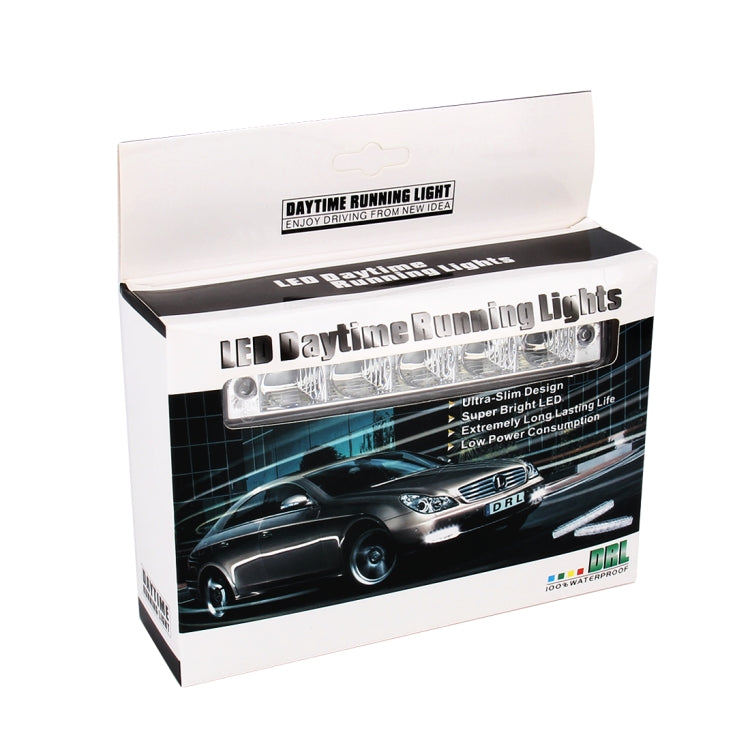 2 PCS 5 LED White Light Daytime Running Light Lamp for Car(Black)