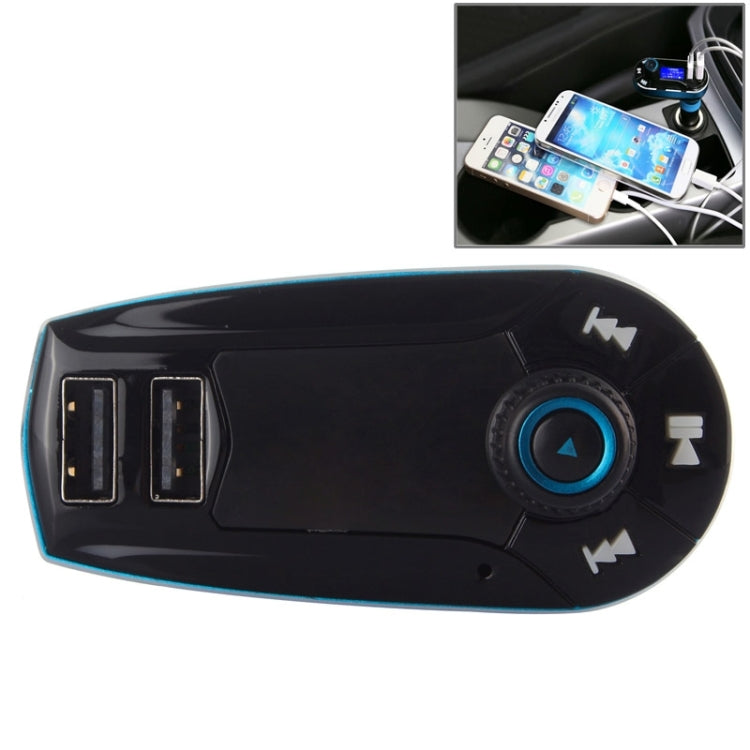 Car MP3 Transmitter with Dual USB Car Charger, Support Music Play Function(Blue)