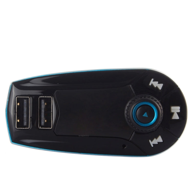 Car MP3 Transmitter with Dual USB Car Charger, Support Music Play Function(Blue)