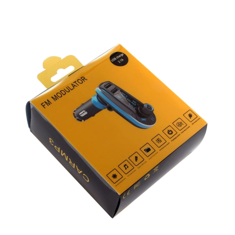 Car MP3 Transmitter with Dual USB Car Charger, Support Music Play Function(Blue)