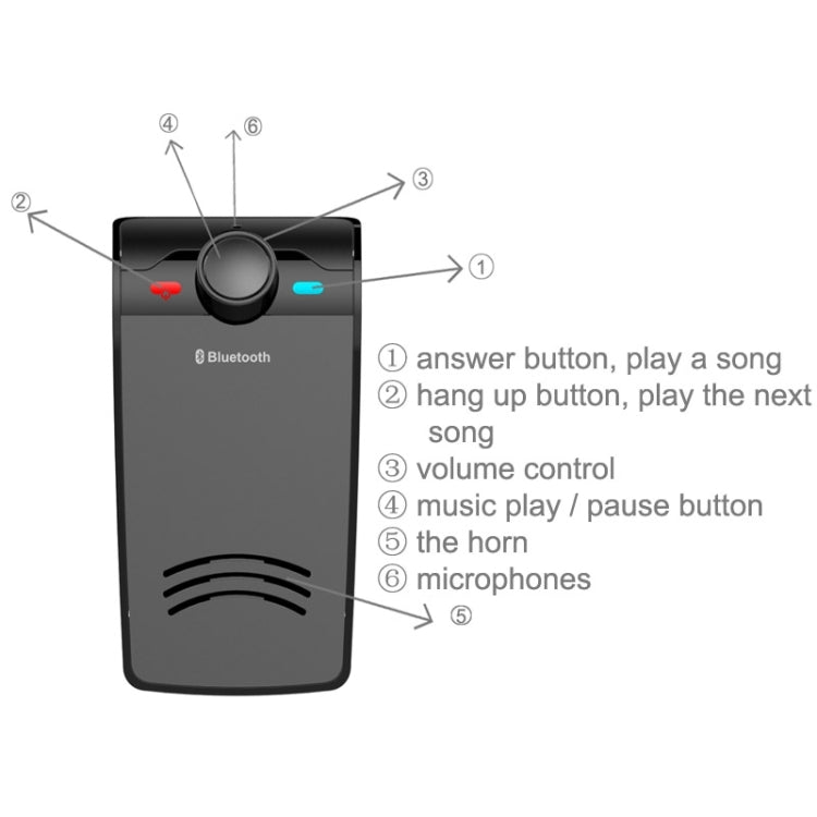 BY-01 Car Bluetooth Hands-free Kit with Car Charger, Support Music Play & Hands-free Answer Phone Function(Black)