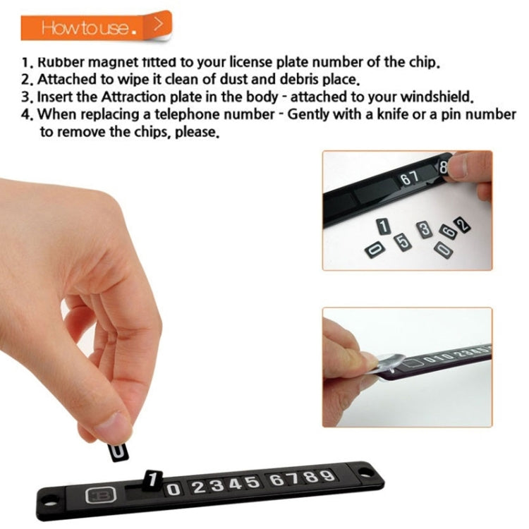 Car Magnetic Puzzle Phone Number Parking Plate