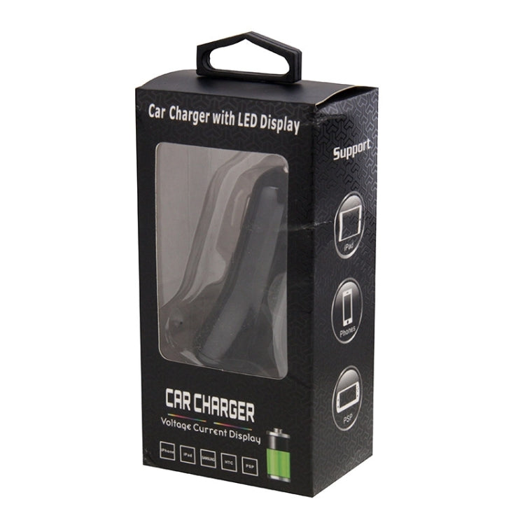 Mini Car Charger / Smart Car Battery Voltage Detector with LED Display for iPad & Smartphones & PSP(Black)