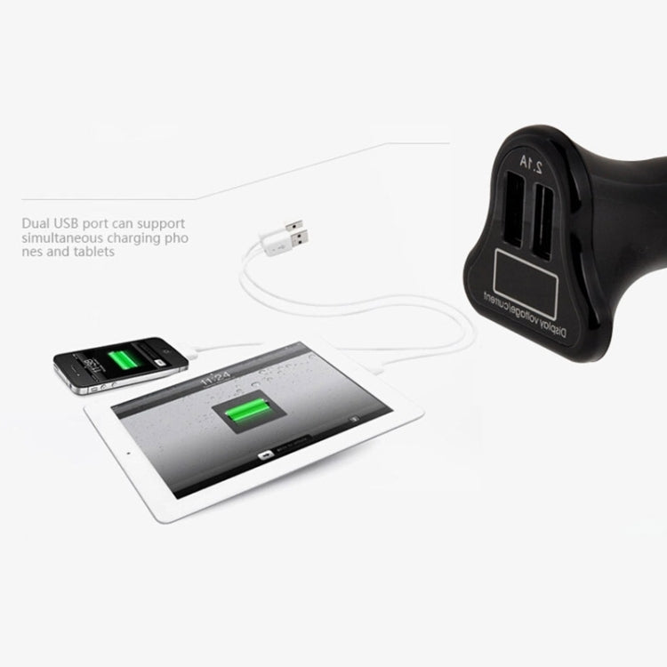 Mini Car Charger / Smart Car Battery Voltage Detector with LED Display for iPad & Smartphones & PSP(Black)